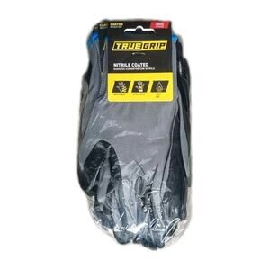 True Grip 9107-26 Nitrile Coated Work Gloves Gray Black Large 6 Pack New Sealed